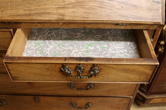 A Georgian mahogany bureau, W.118cm